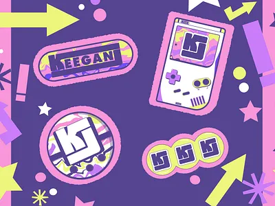 Retro console stickers set 90s console 90s stickers game boy game boy illustration illustration patent drawing poke walker pokemon game boy