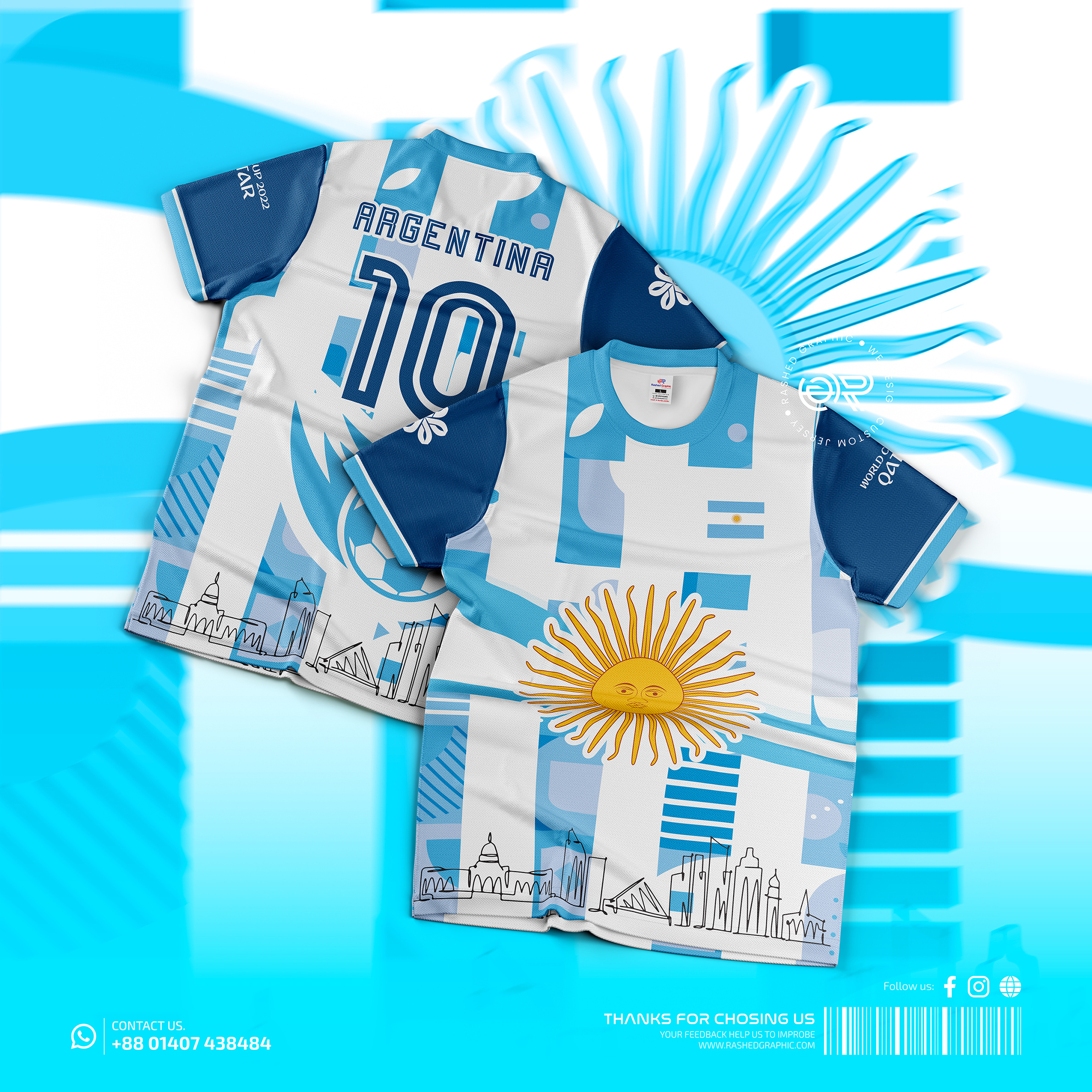 Argentina Football Concept Kit Design apparel argentina football kit argentina football lover clothing concept kit fashion design fifa football jersey jersey design jersey manufacturing jersey print sportsdesign sportswear team kit design world cup football