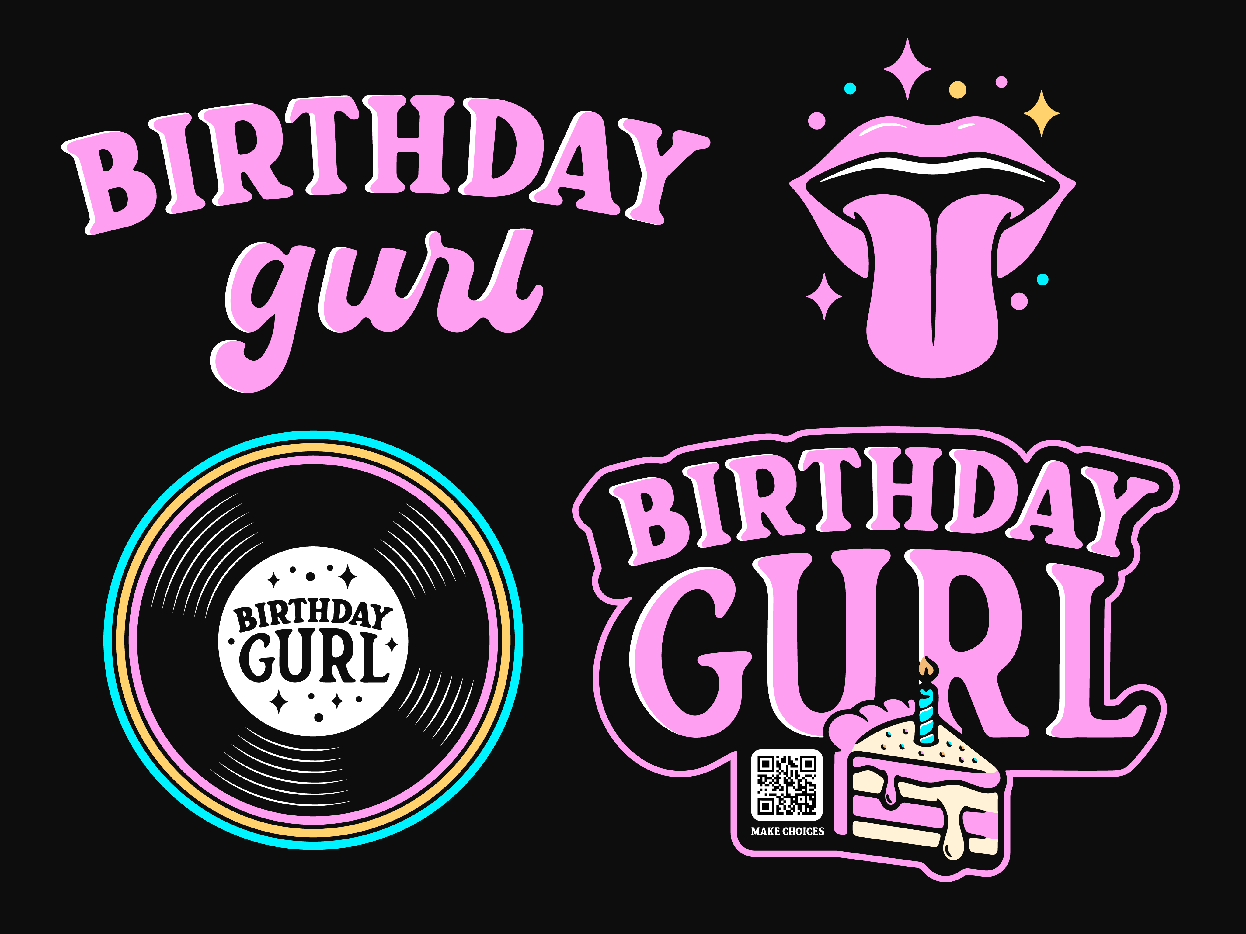 Birthday Gurl Logos