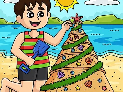Summer Spirit: Children's Book Illustration 2d artist beach illustration book illustrator character design childrens book illustration childrens book illustrator childrens story colorful art cute character digital art holiday art kidlitart kids book design picture book artist sandcastle seasonal illustration storytelling summer christmas summer vibes vector illustration