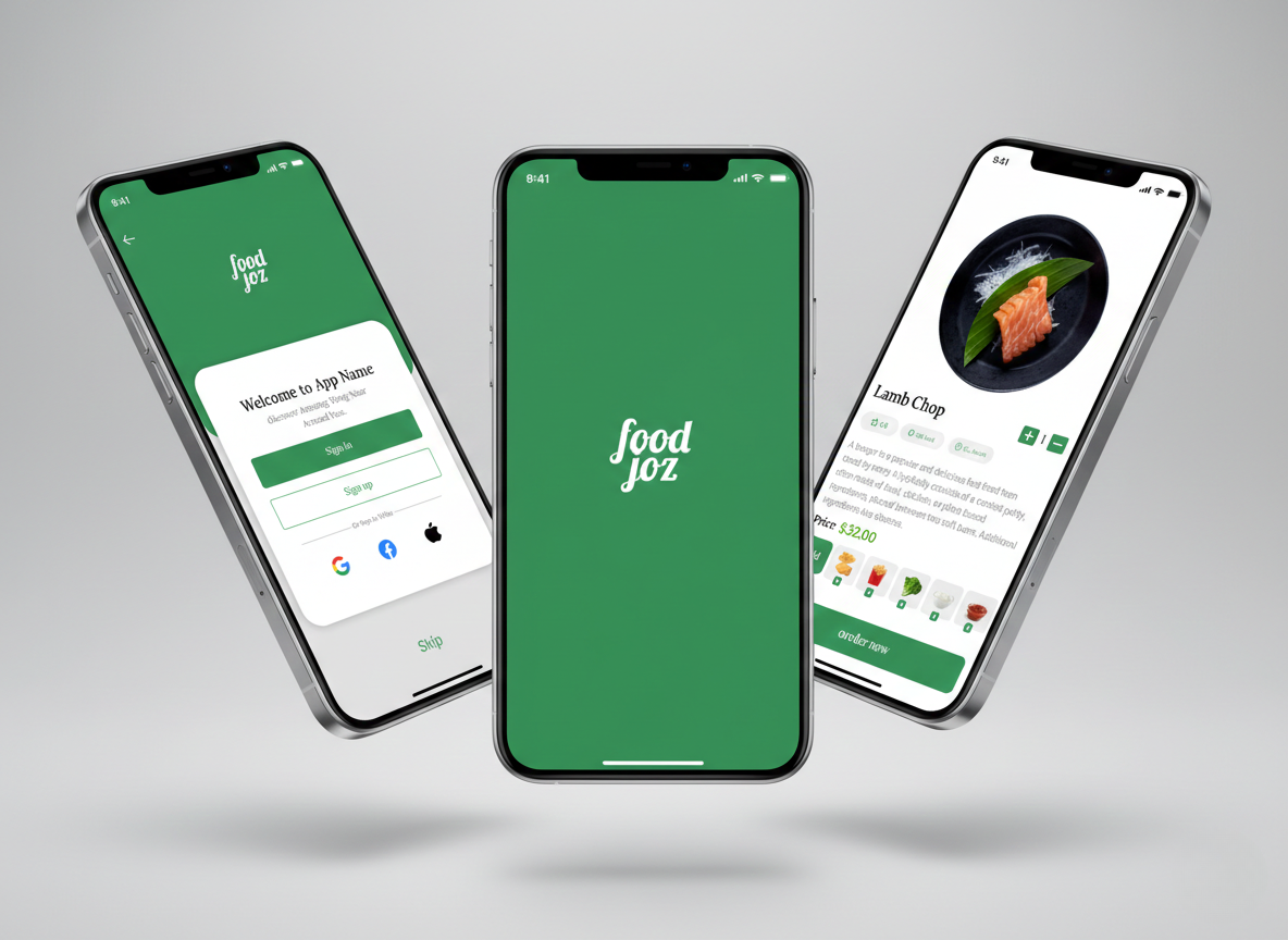 Food joz _Mobile App app design figma food food delivery food joz graphic design green ui mobile app motion graphics product design ui user experience user interface ux