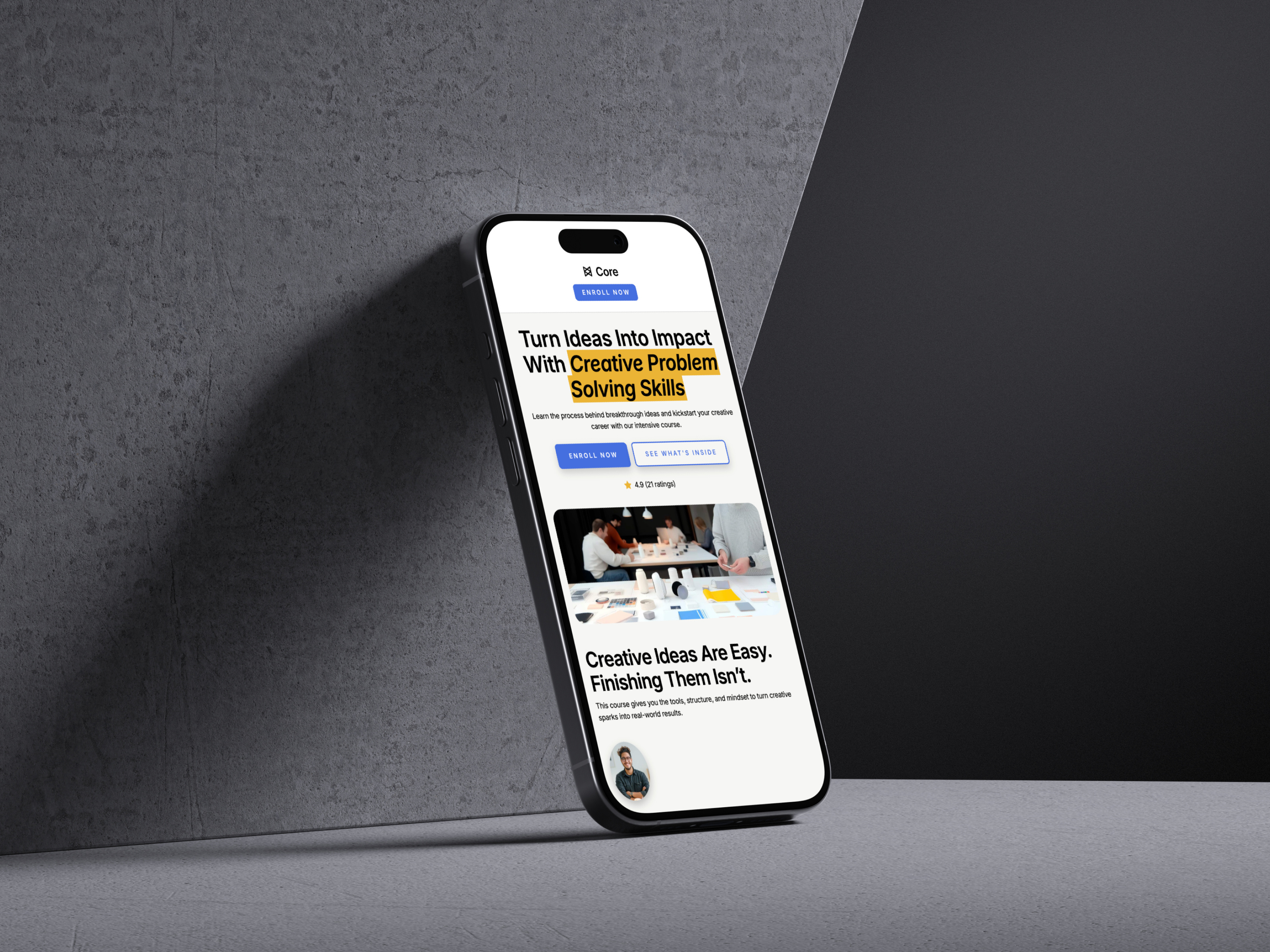 Core - Carrd Course Sales Page Template