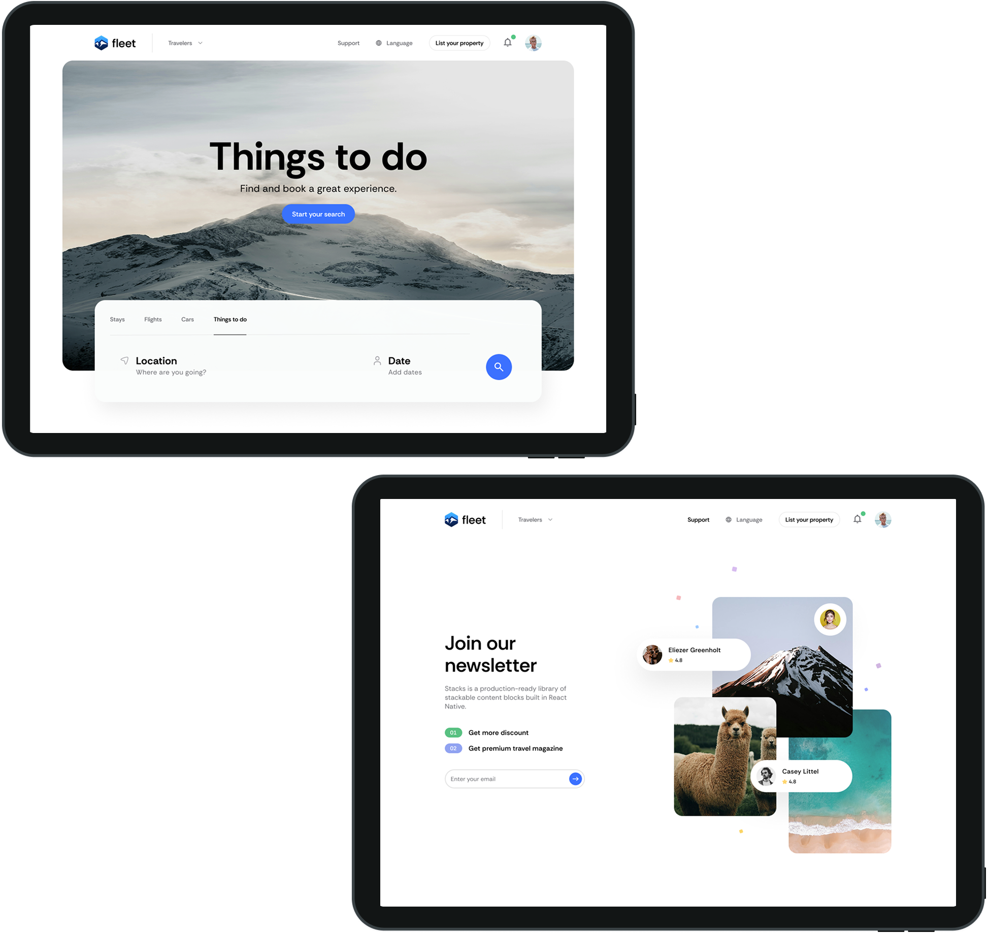 Fleet Travel Landing Page