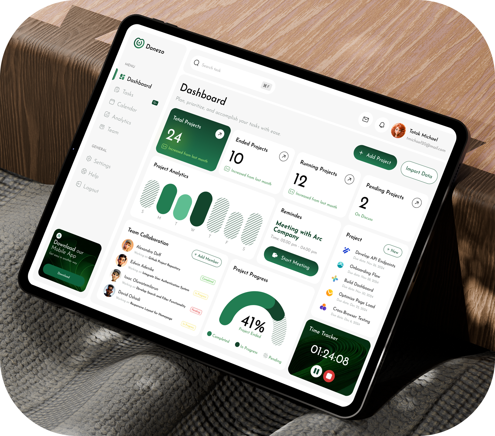 Donezo Project Management Dashboard