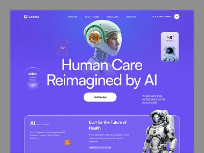 Healthcare UI - Bold Gradients & 3D Tech Renders clean healthcare hero section landing page website website design