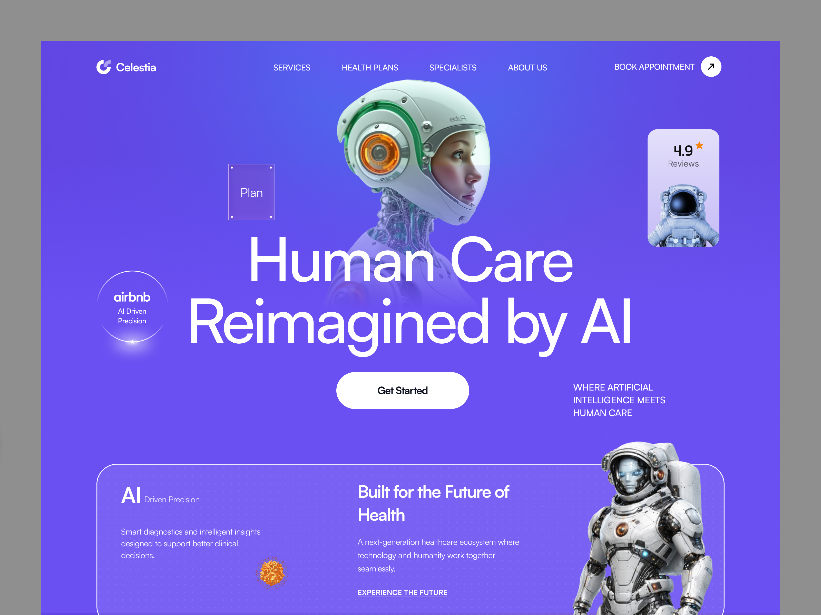 Healthcare UI - Bold Gradients & 3D Tech Renders