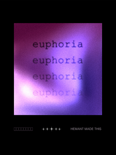 Euphoria poster design art branding design digital art fan art graphic design illustration logo photoshop ui