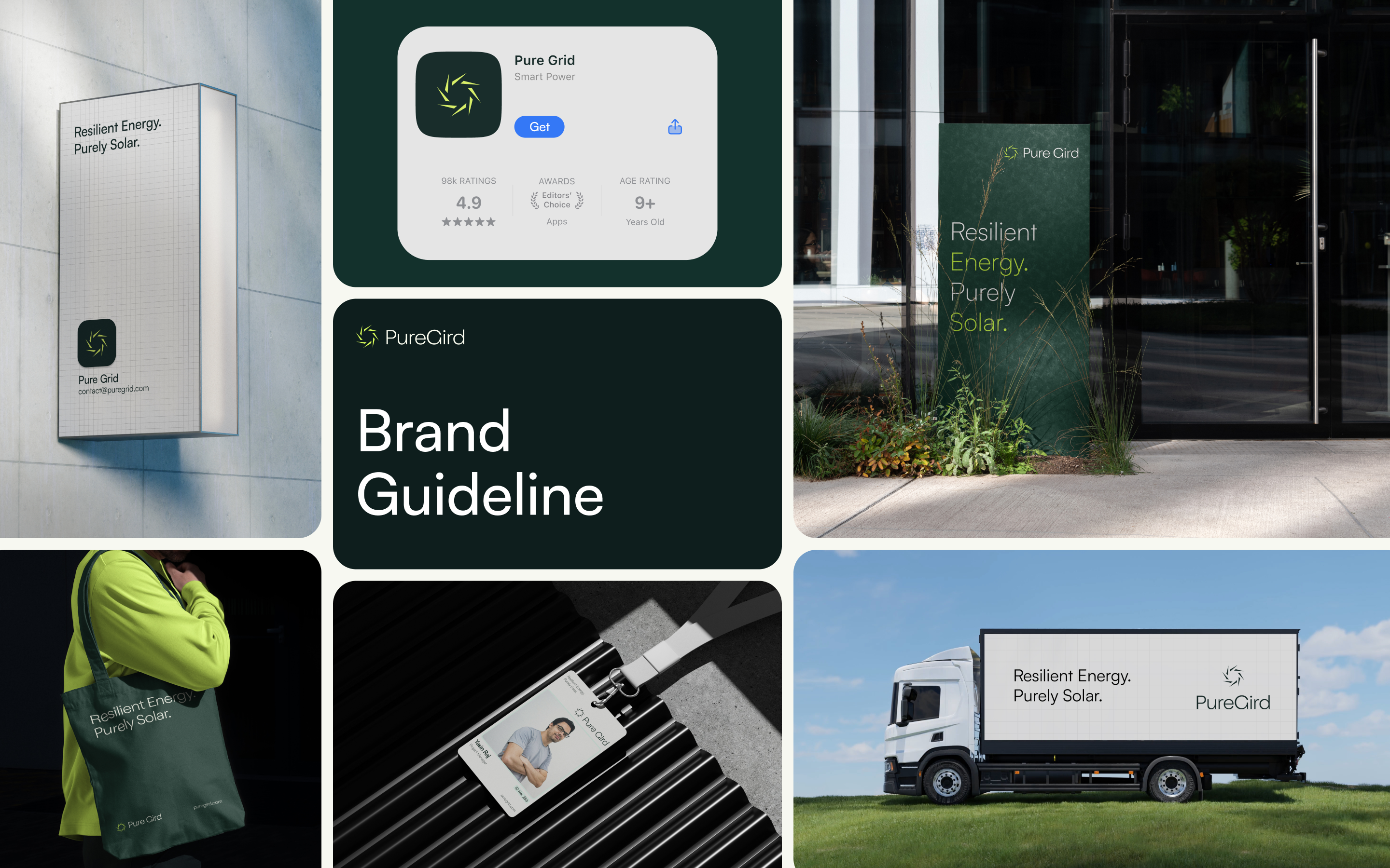 PureGrid - Brand Identity Design brand brand guideline brand identity brand identity design branding branding and communication design energy graphic design grid guideline logo logo design marketing pure puregrid