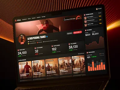 Atlas ⎻ Personal Trainer Performance ai product analytics coaching dashboard data fitness gym health performance personal trainer product design saas ui ui design ux ux design web app web design workout