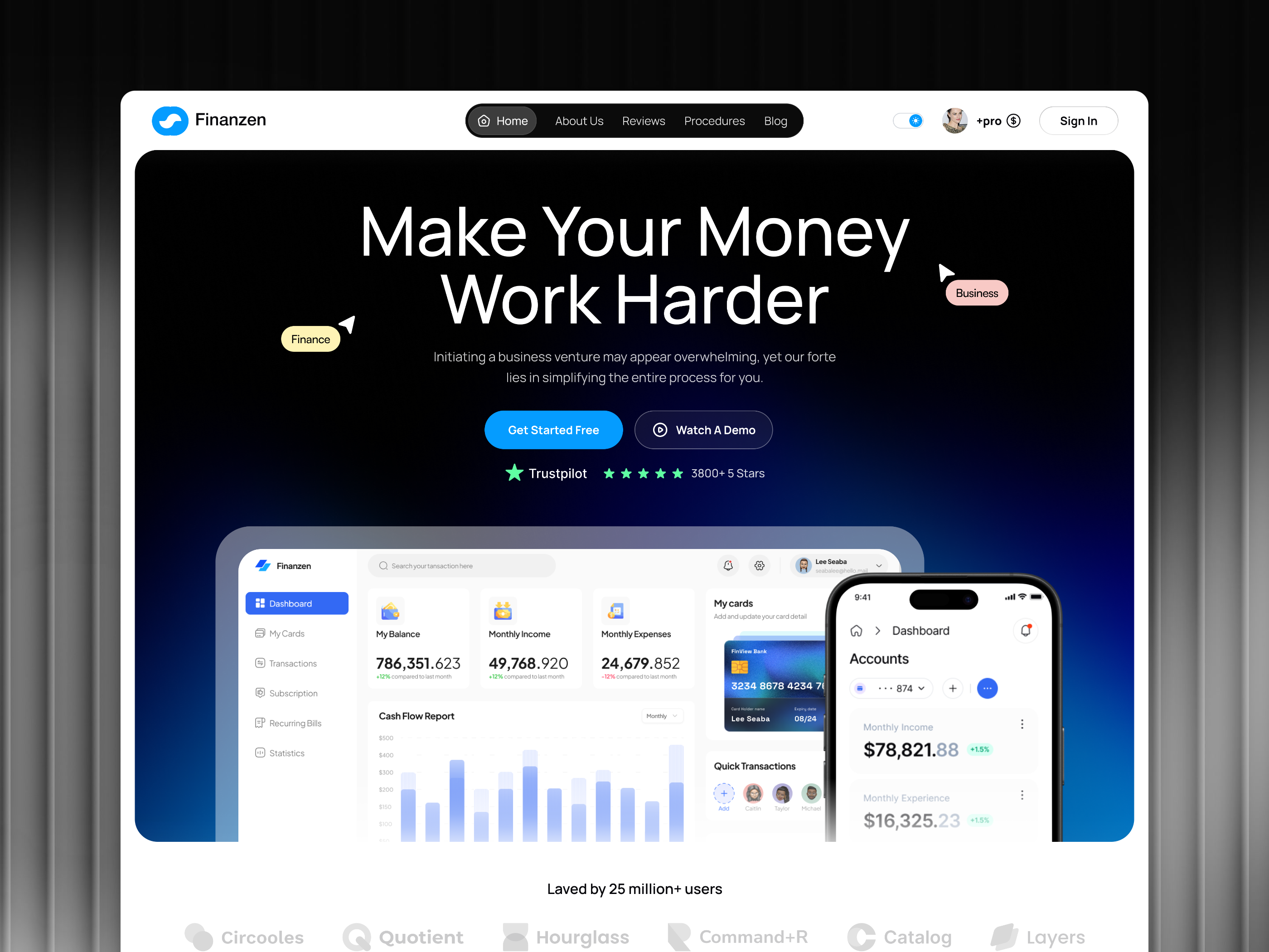 Fintech SaaS Landing Page UI | Finance Dashboard Design dashboard design finance fintech interface landing page mobile app product design saas service startup ui ui design ux web web design website website design