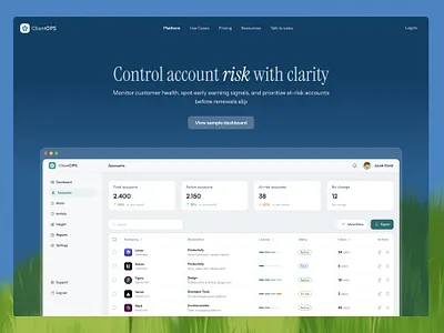 ClientOPS- Hero design b2b hero hero design hero section saas ui