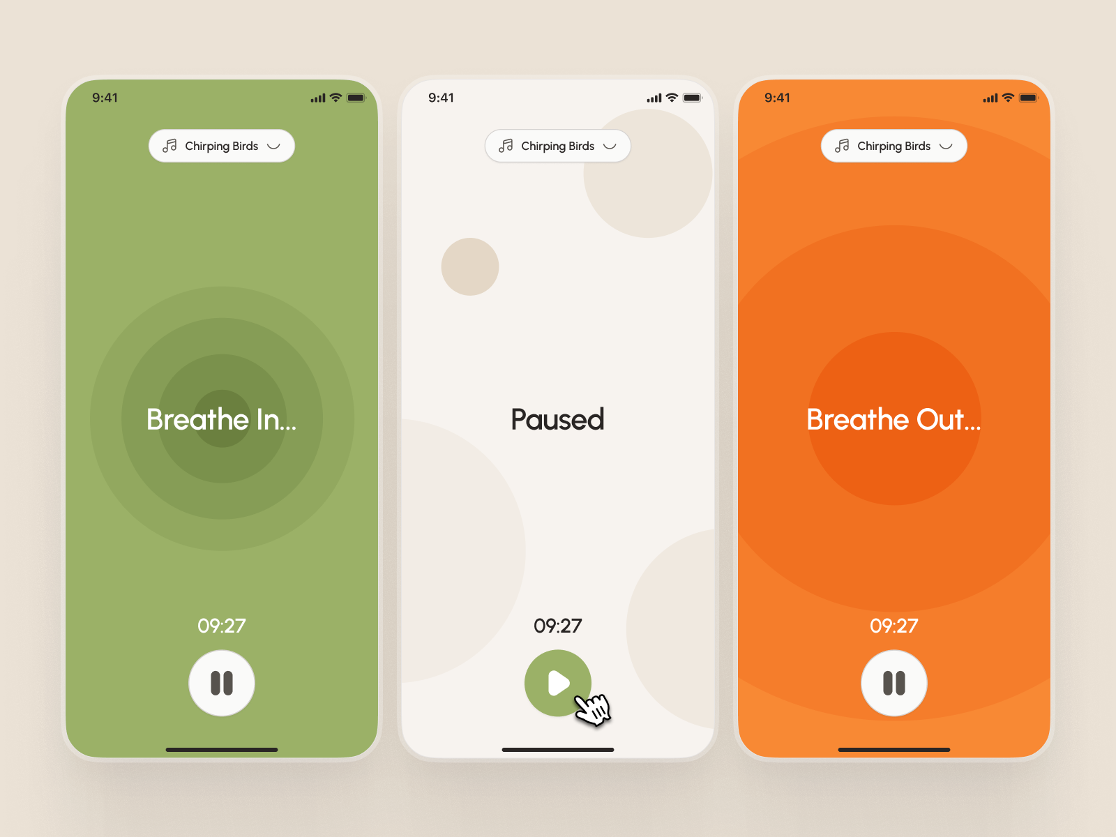 freud v3: AI Mental Health App - Meditation Timer Mobile UI