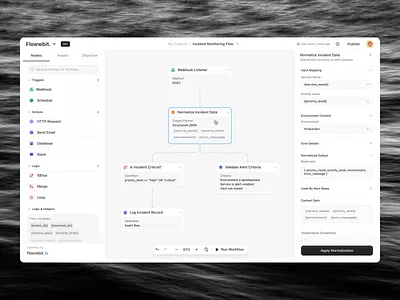 Flowwbit – Workflow Automation Builder analytics automation builder business clean design design product low code monitoring product design ui web app workflow workflow automation workflow builder