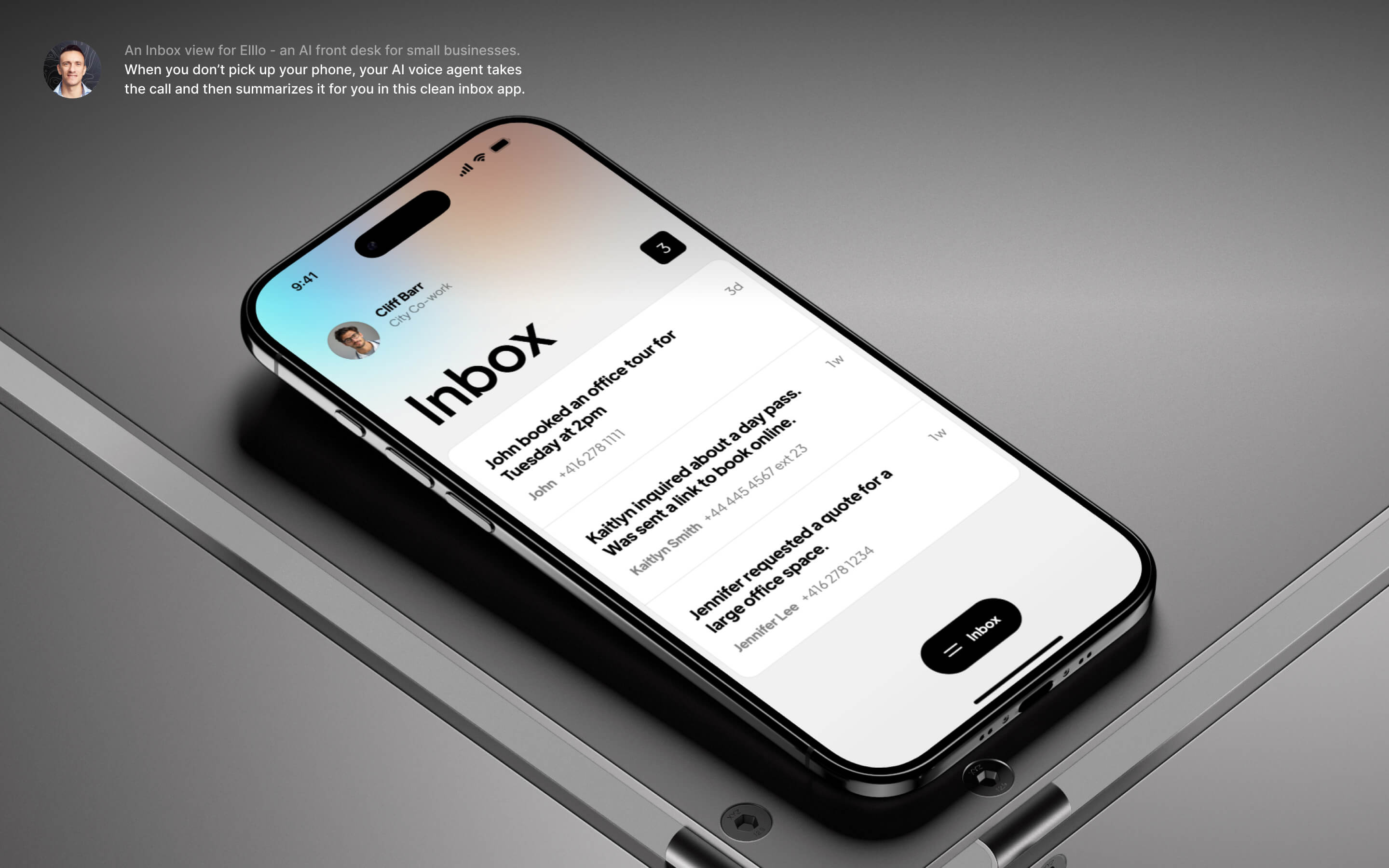 Elllo - Inbox design ai app design mobile app design product design responsive design ui ux voice