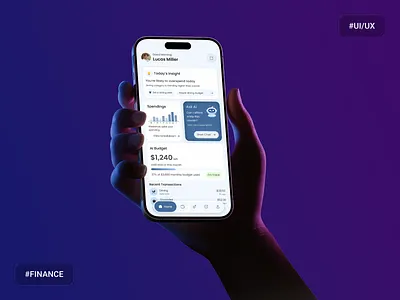 FinMate: AI-Powered Personal Finance App ai ai app artificial intellegency banking banking app dashboard design design financial finetech design graphic design mobile mobile app mobile app design money personal finance product design ui ui design ux uxdesign