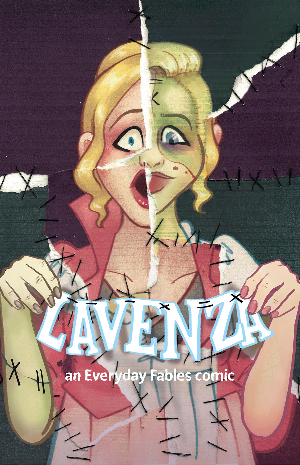 Lavenza (a retelling of Frankenstein) book cover comic graphic novel illustration