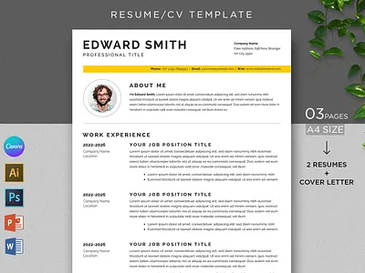 Resume/CV | Canva bio biography canva resume canva template cv design graphic design indesign infography information powerpoint resume powerpoint template resume resume cv resume template resumes template word resume word template