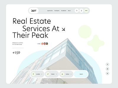 360 Real Estate Website apartment design graphic house interface landing page layout real estate ui user interface ux web web design website