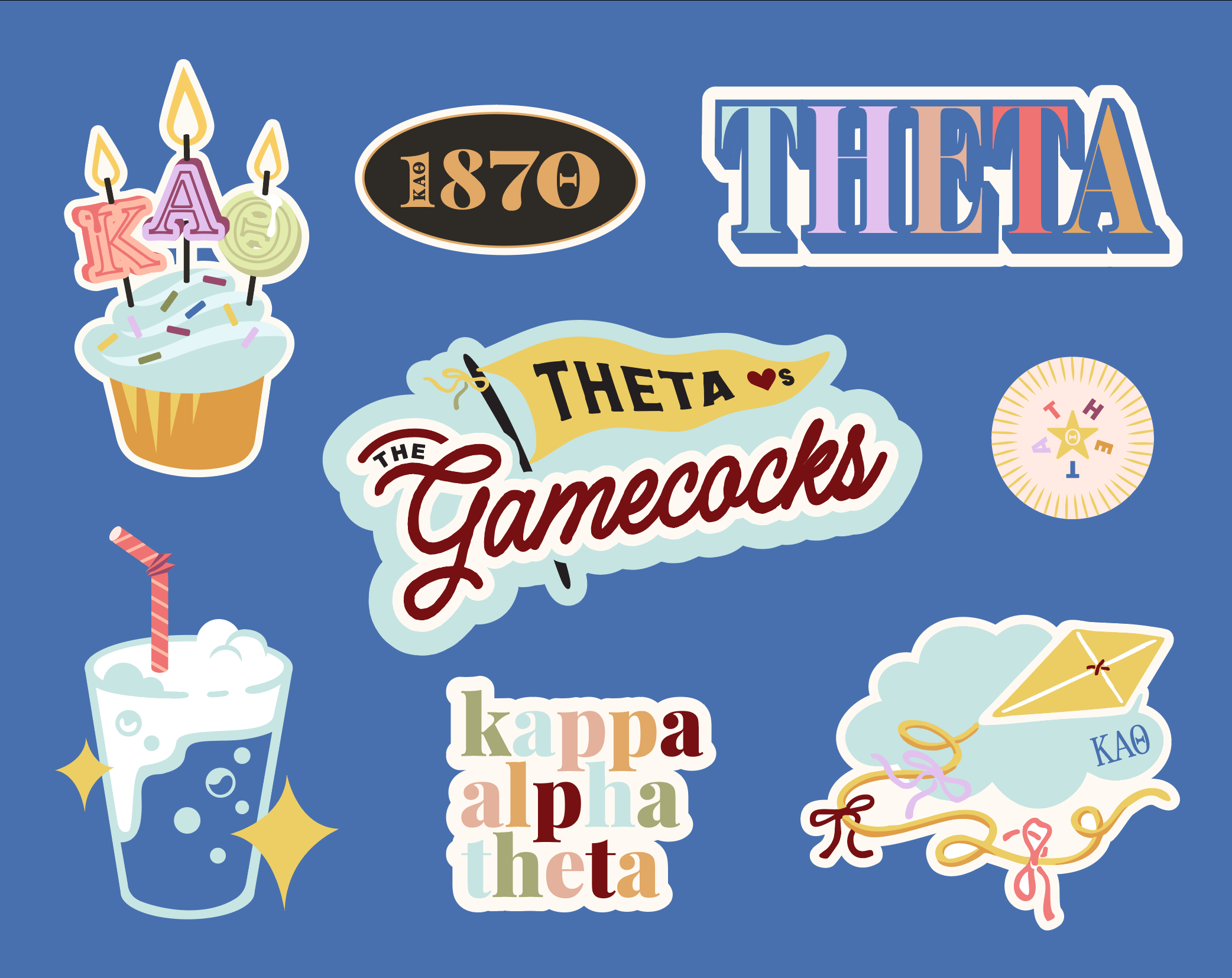 Kappa Alpha Theta + University of South Carolina - Stickers