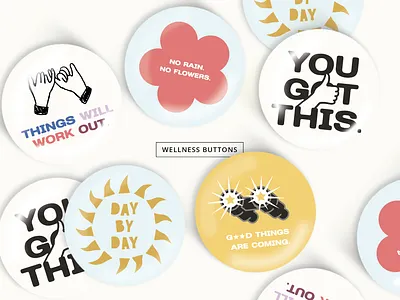 Wellness Buttons - Kappa Alpha Theta buttons graphic design mental health positivity