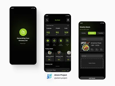 My Meal - Mobile App Meal Planner UI atrem project dashboard figma landing page mobile app ui uiux user interface ux web design