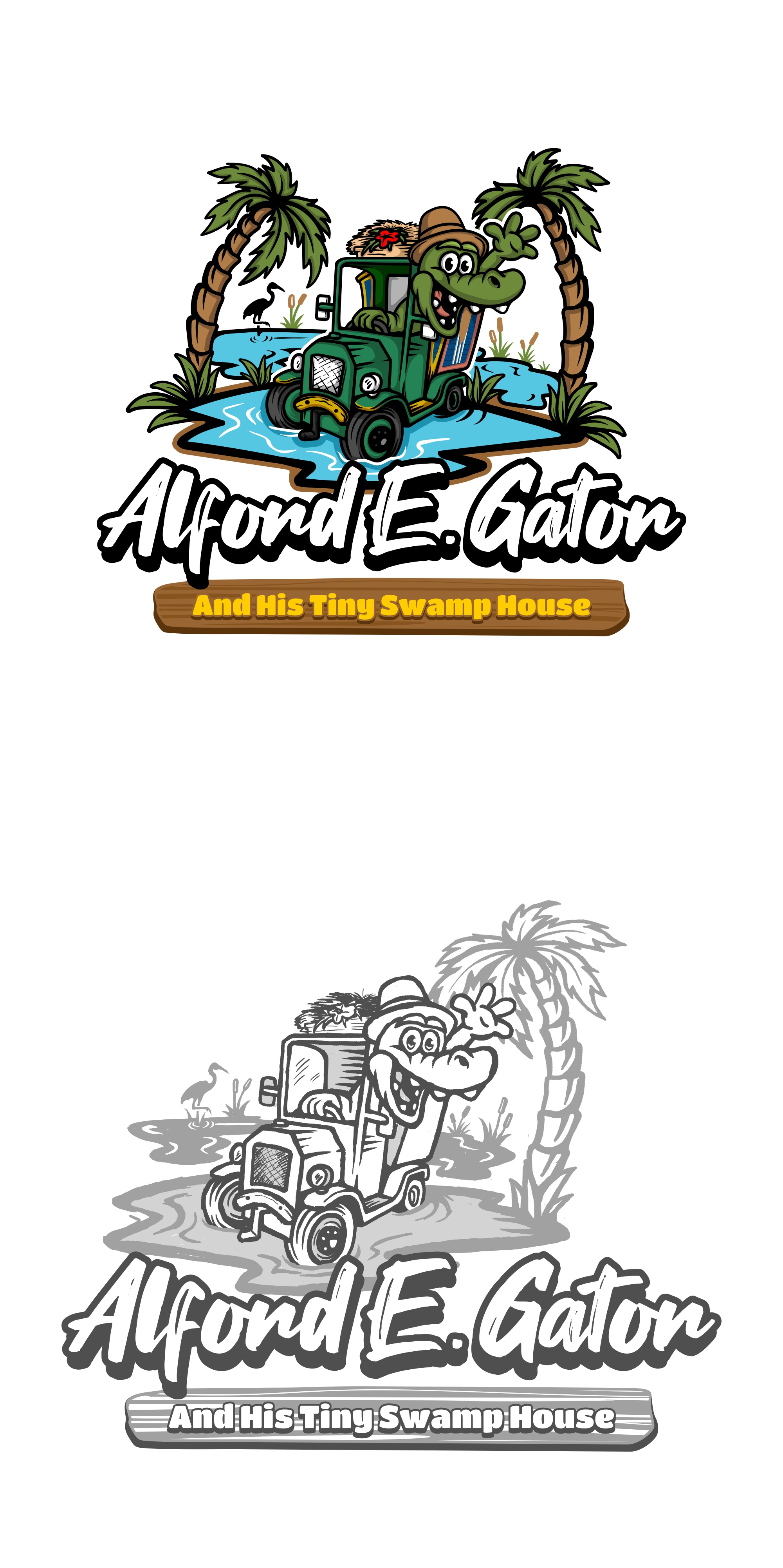 Design Project - Alford E. Gator alligator branding business cartoon crocodille design gator illustration isolated logo ui vector white