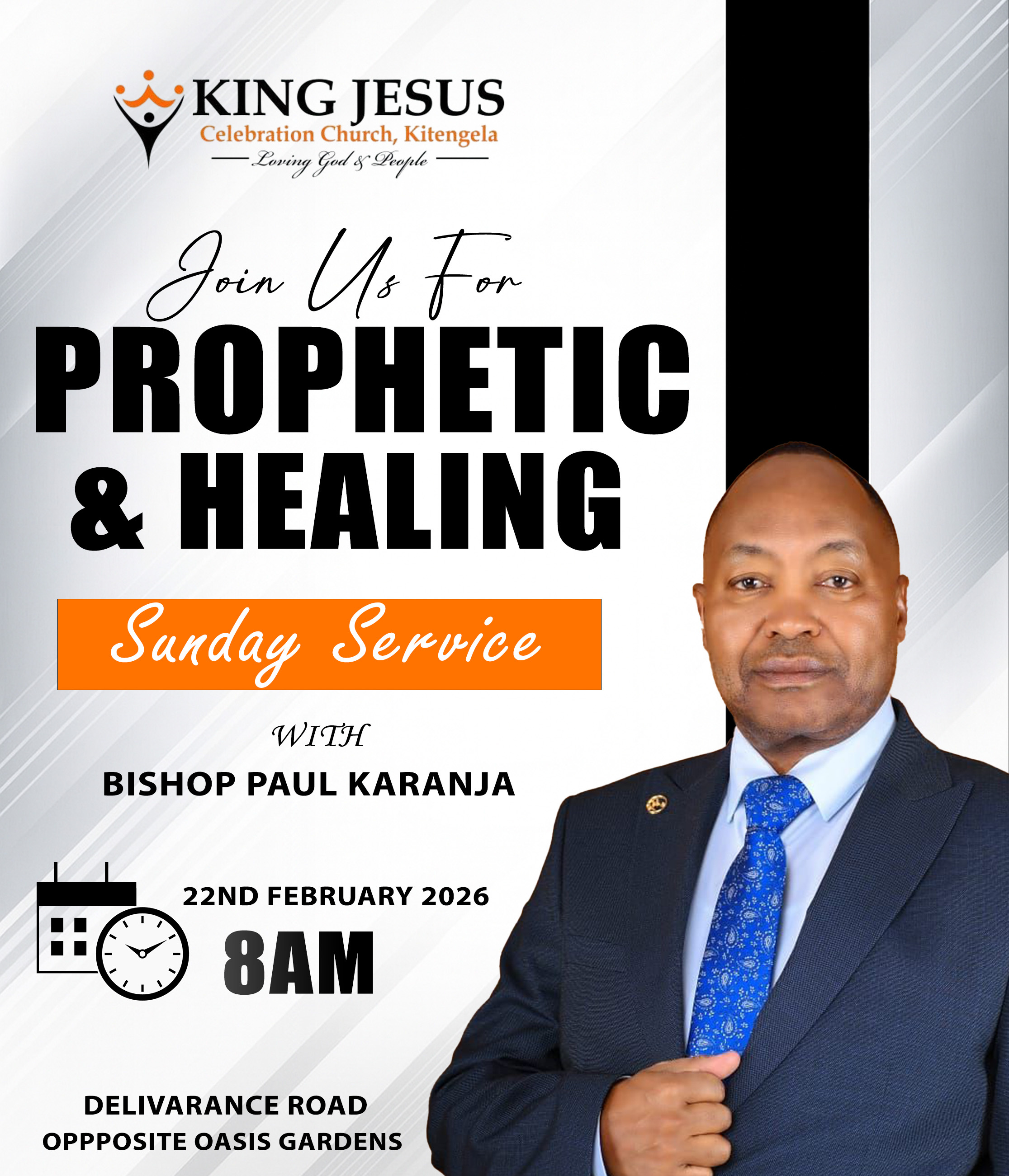 Prophetic & Healing Sunday Service poster