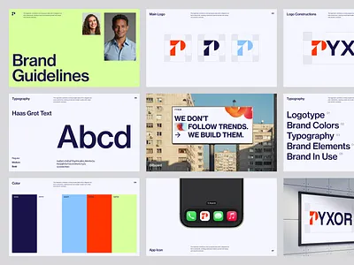 PYXOR Tech Branding bilboard brand guidelines brand identity brandbook branding clean color company creative logo design graphic design logo mark logo type minimalist pitch deck social media style guide tech logo inspiration technology typography