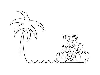🌴🚴‍♂️ Monkey Adventure – One Line Doodle 🌴 branding design graphic design illustration illustration art line art one line art vector