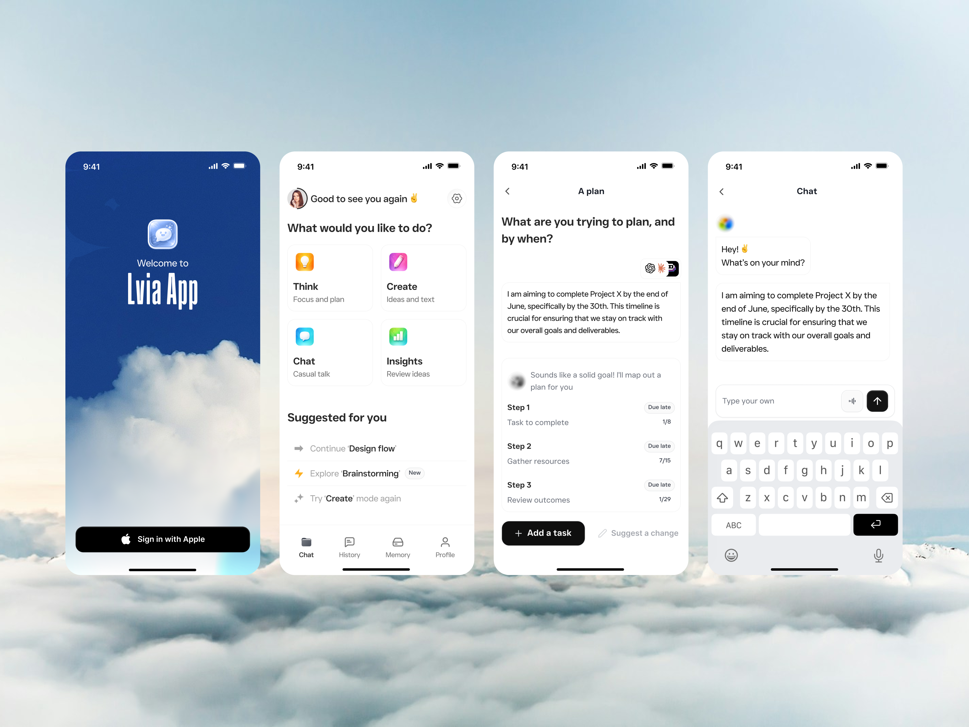 Lvia — AI-Powered Chat ai ai chat app chat ios app mobile saas ui