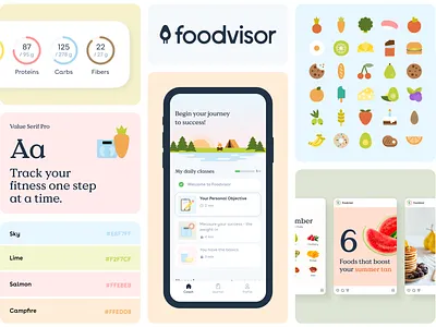 Foodvisor | Branding identity app branding design illustration interface ios mobile seempl studio ui ux