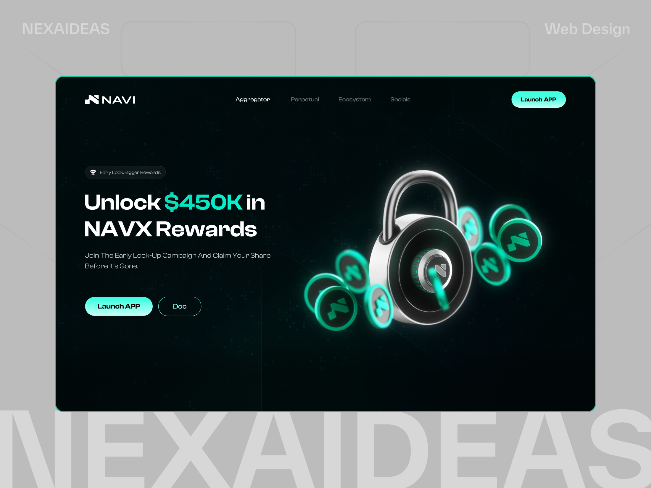 NAVI Protocol — Web3 Rewards Landing Page Animation 3d branding design logo ui web3