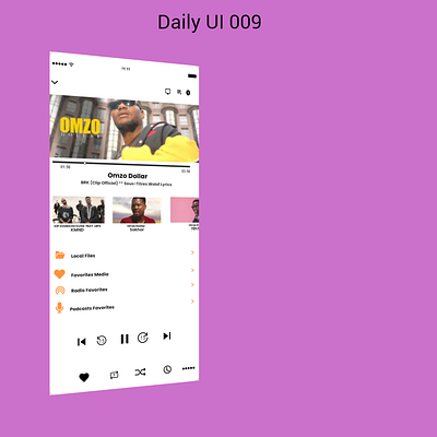 Daily UI 009 | Music Player dailyu dailyui 004