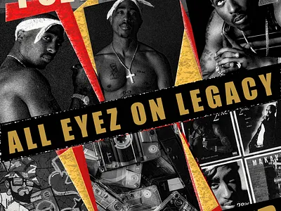 Thug Angel & Poet Warrior — A Tupac Legacy Poster 90saesthetic editorialdesign graphicdesign grunge hiphop musicposter posterdesign tupac typography urbanart