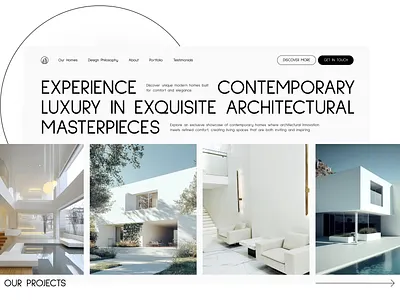 Modern Luxury Homes — Contemporary Architecture Web Design app architecture branding clean design design interaction interface landing page logo luxury homes minimal modern design portfolio real estate typography ui ux web web design website design