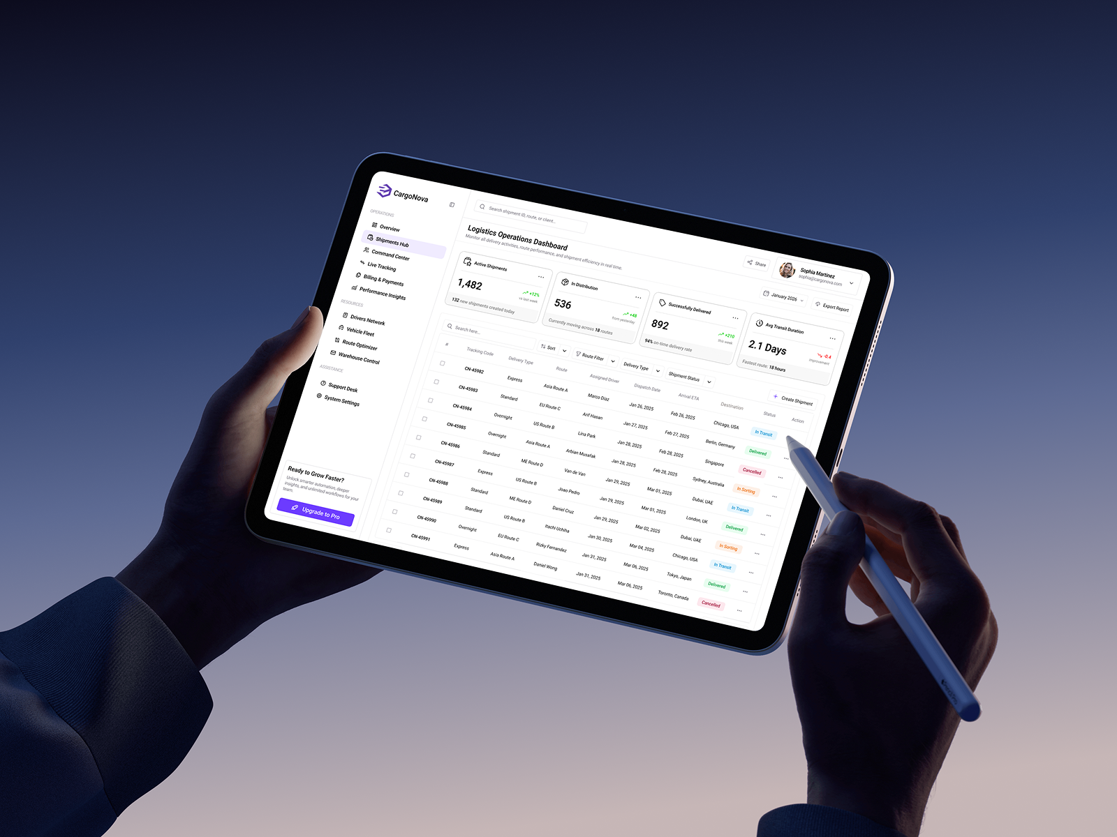 Logistics Operations Dashboard admin panel application design dashboard digital product enterprise software interaction design logistics minimal interface operations dashboard product design responsive design supply chain ui design user experience user interface ux design web app web design