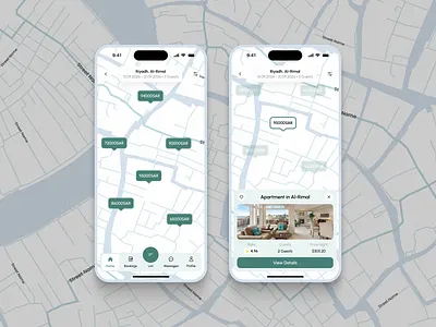 Modern UX/UI Redesign for a Rental Marketplace App airy layout app design appredesign bookingapp branding calming colors clean interface design designsystem elegantinterface mapbasedui marketplaceapp minimal ui modern typography natural design premiumdesign productdesign saasdesign soft aesthetic ui