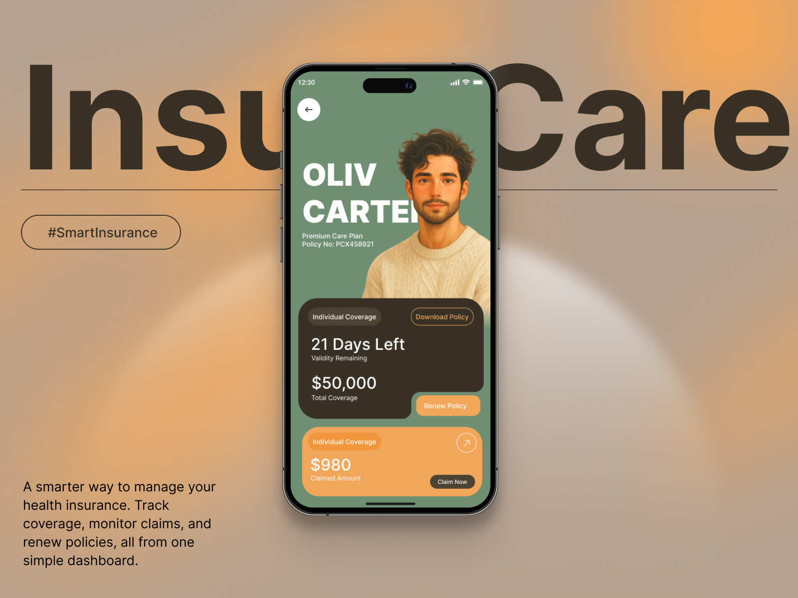 InsuraCare-Smart Health Insurance App ai integration ai powered app des bmvsi dashboard health insurance insurance insurance management life insurance mobile design mobileapp ui ux