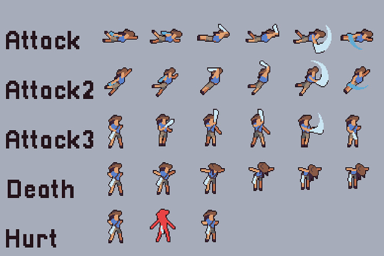 Free Swimming Characters Animation Pixel Art by 2D Game Assets on Dribbble