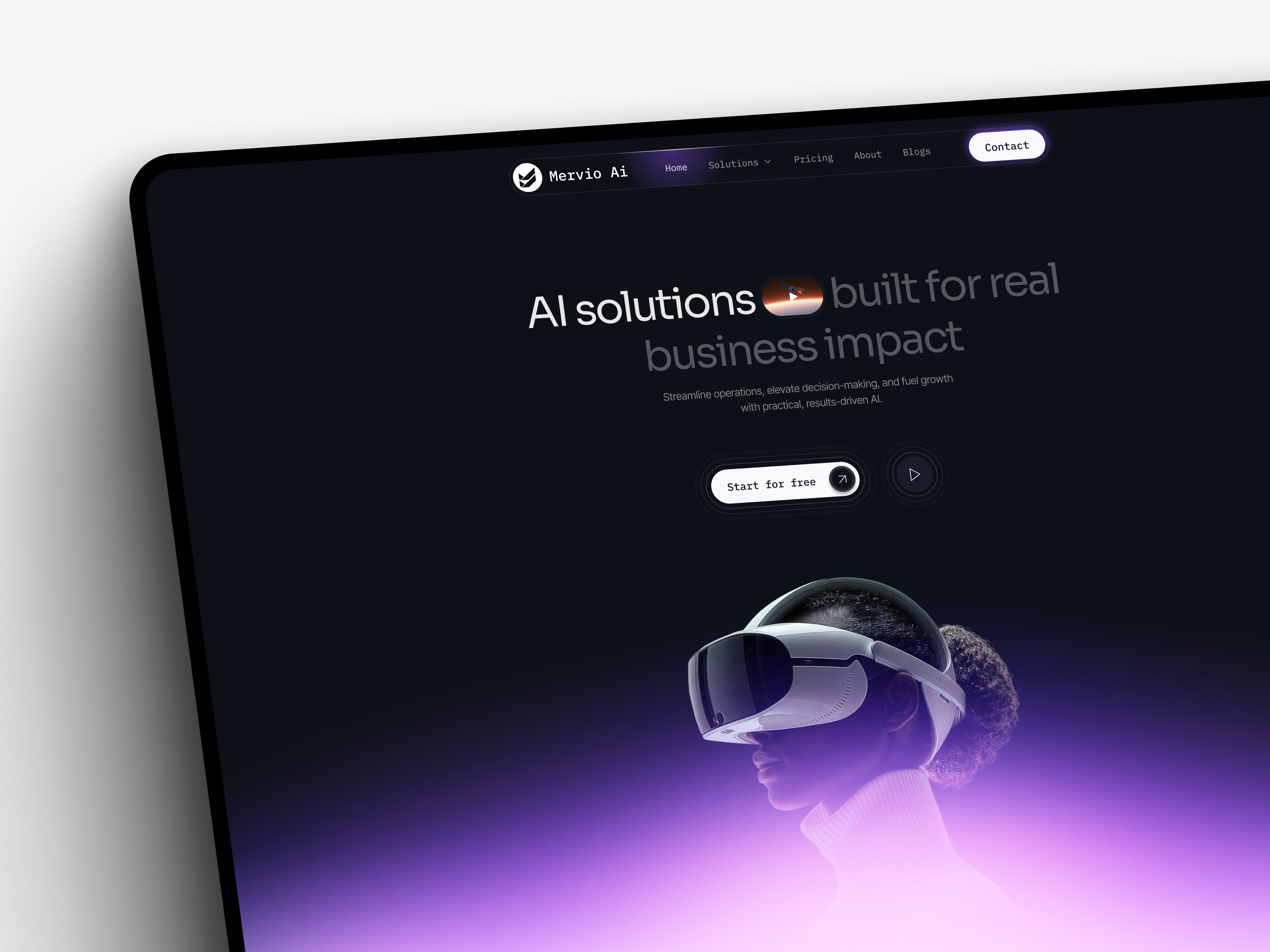 Mervio AI — AI Automation Landing Page Concept ai dashboard animation dark ui framer interface design landing page design minimal ui product design saas design startup design tech design ui ui design ux ui web app design