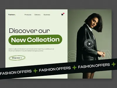 Fashion web design - header color palette commerce ecommerce fashion fashion design figma header hero homepage landing page model sans serif shop styleguide ui ui design uitrend web design