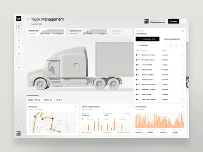 Logistics Fleet Management — Smart Operations Dashboard UI clean dashboard data visualization enterprise ui fleetmanagement interface logistics logisticsdashboard product design supplychain transportationtech truck management trucks ui ux web app web design