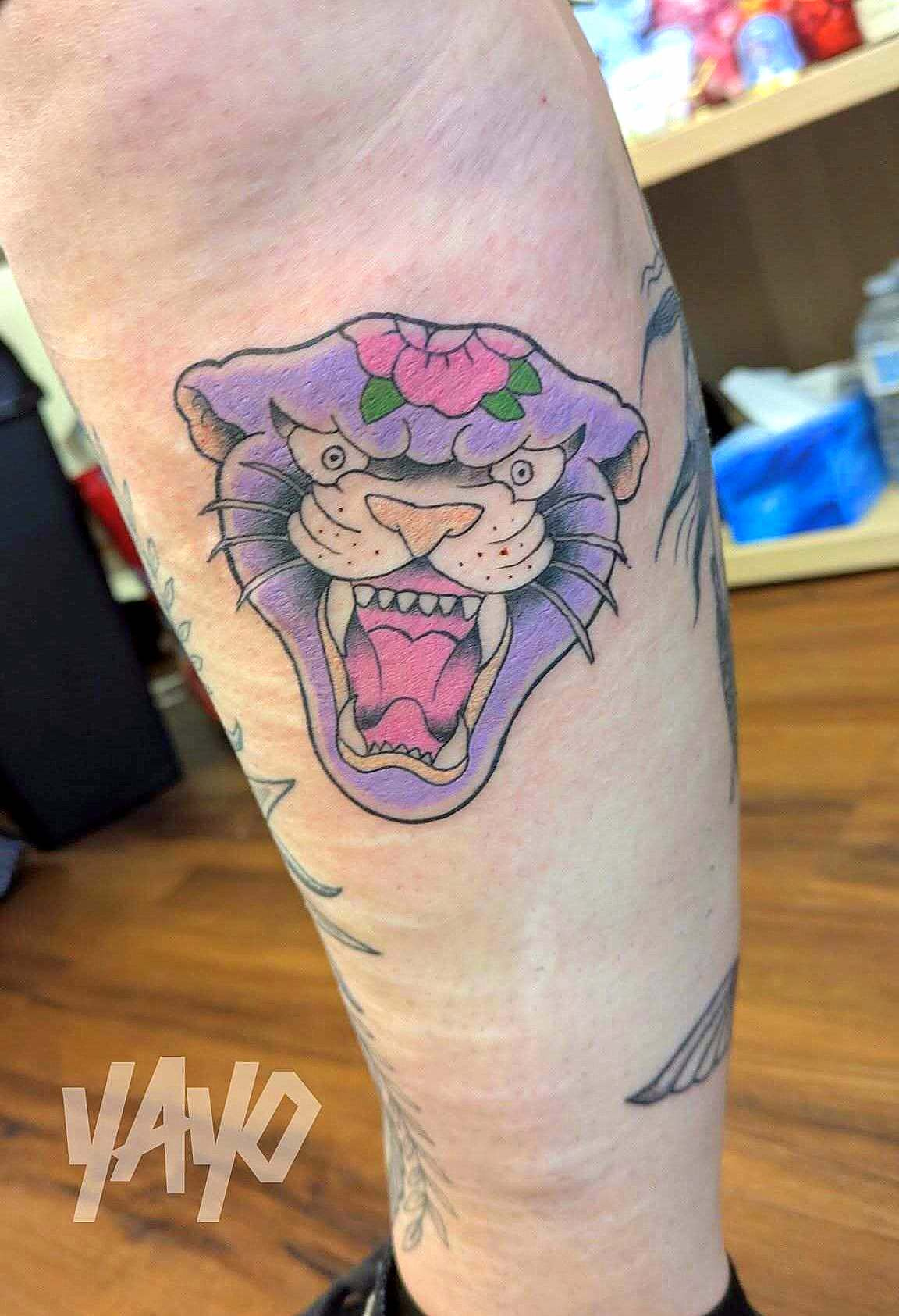 Bubblegum Trad Panther. bubblegum trad panther panther tattoo sick ass panther tattoo tattooartist tattoos traditional uktattoo wirraltattoo