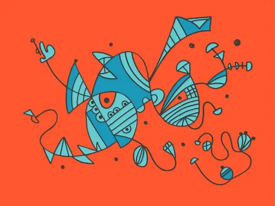 The Submerged Synthesizer abstract characterdesign design digitalink geometricart illustration illustrationdaily lineart midcenturymodern minimalism minimalistart surrealism vectorillustration