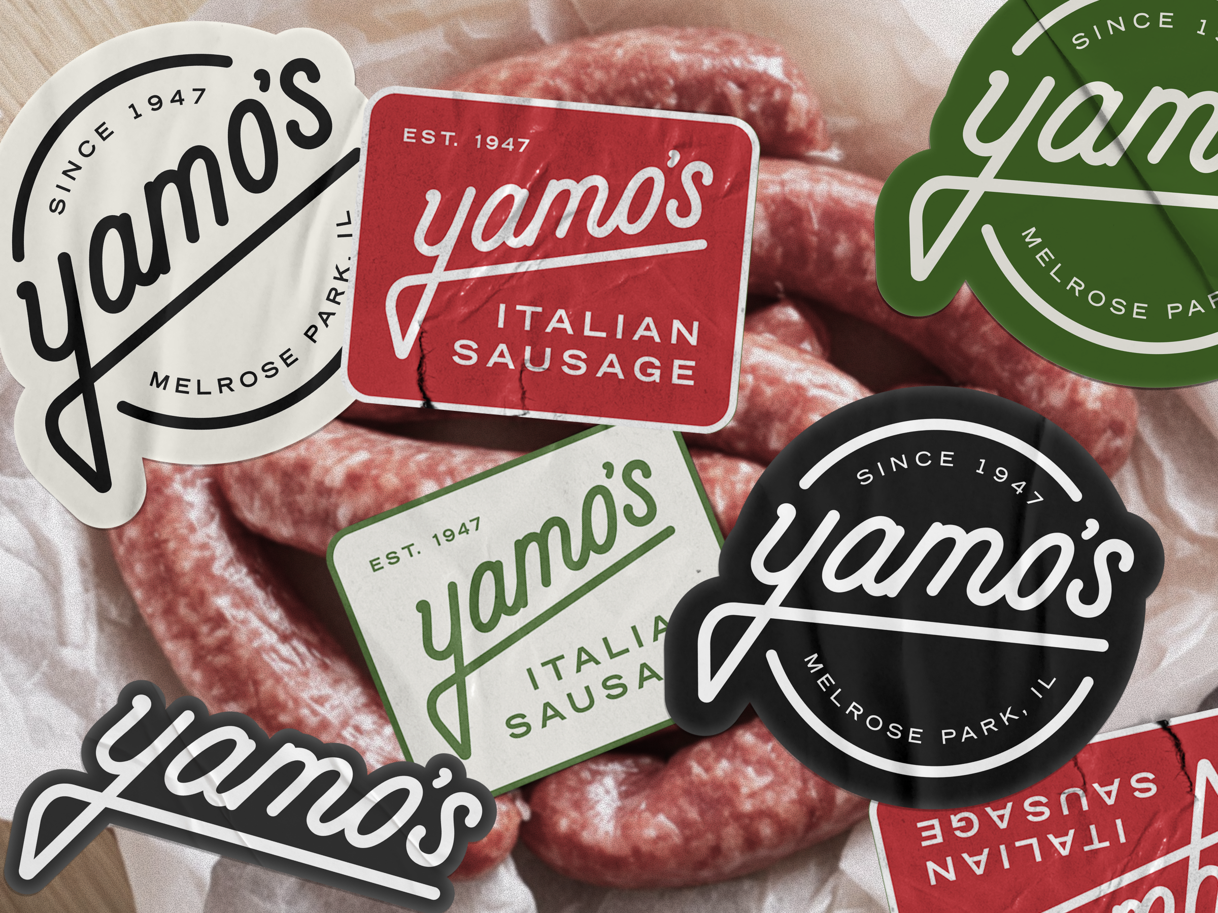 Yamo's Italian Sausage Branding branding chicago graphic design italian logo sausage small business stickers
