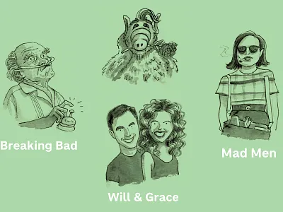 Tv shows alf breaking bad comedy drama episode mad men media show television tv watercolor