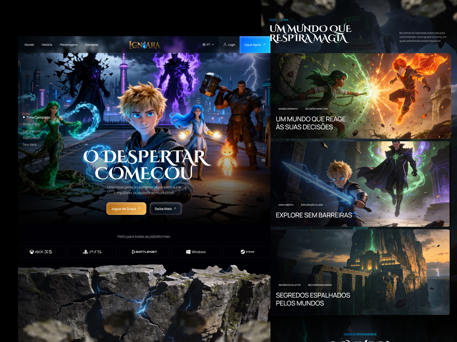 Example of IGNARA Gaming Logo + Webdesign Website Design