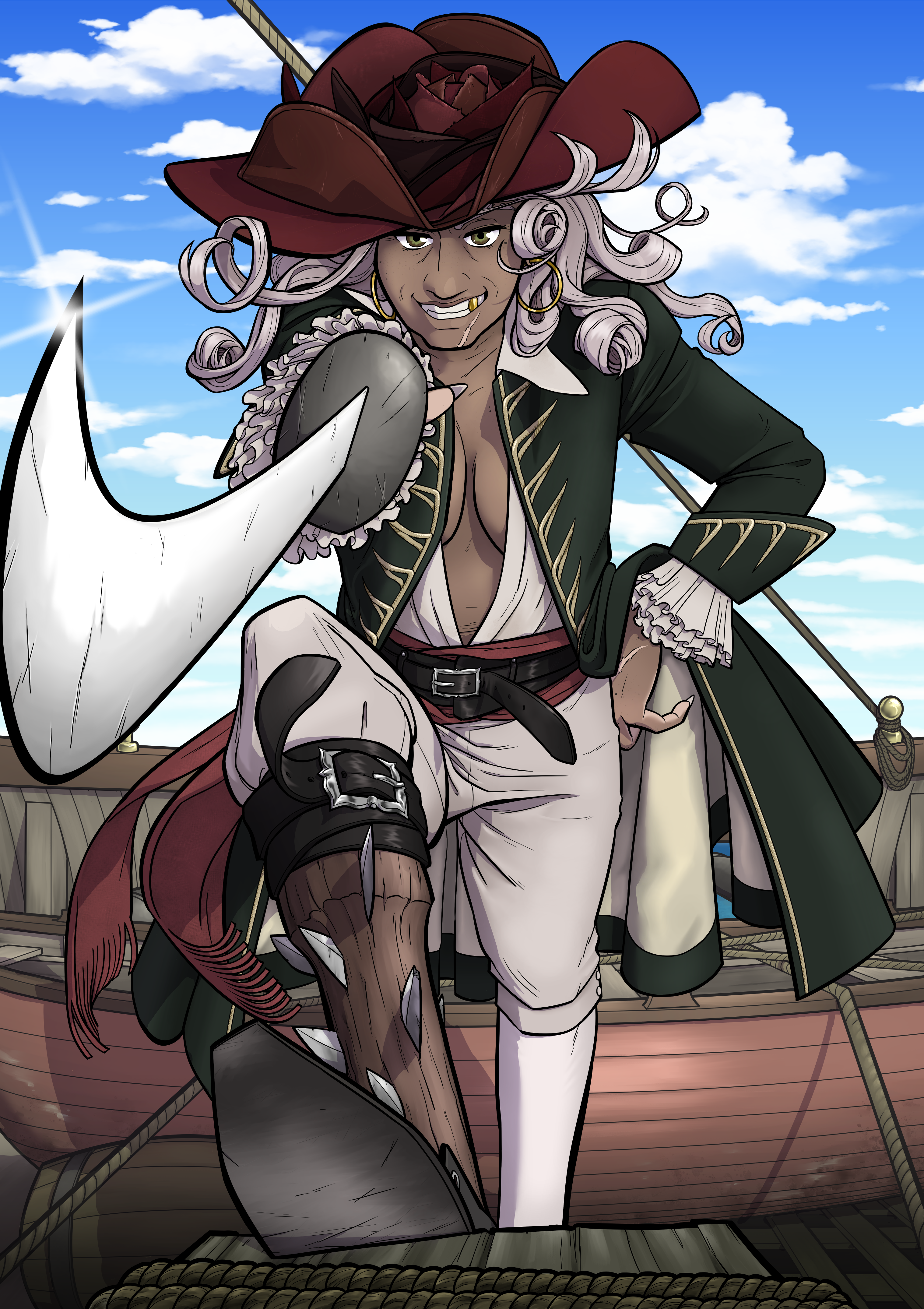 Pirate Queen of Roses cartoon challenge character character design dd digital illustration pirate rose