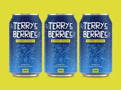 Terrys Berries Blueberry Lemonade Juice Can Packaging beer beer label bottle bottle label can can design can label can packaging label label design label mockup label packaging labels landing page packagedesign packaging packagingdesign product label product packaging web design