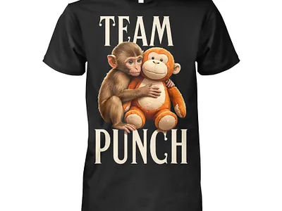 Team Monkey Punch Shirt apparel design composition strategies digital painting graphic design illustration kidcore aesthetic primate art streetwear design typography visual storytelling